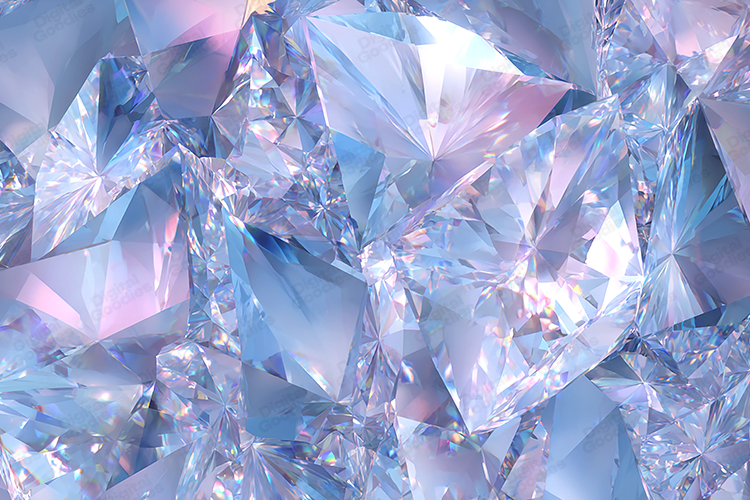 Iridescent Diamond Crystal Background Sparkling Texture