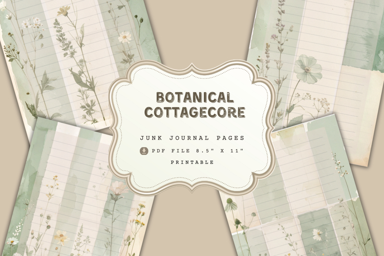 Botanical cottagecore junk journal page