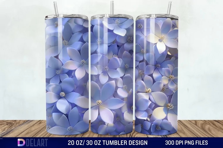 3D Floral Tumbler Wrap