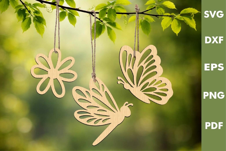 Hanging Home Decoration |Butterfly Dragonfly Laser cut SVG