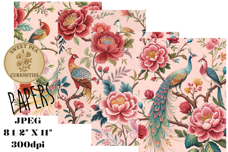 Shabby Chic, Flowers, Papers, Junk Journal