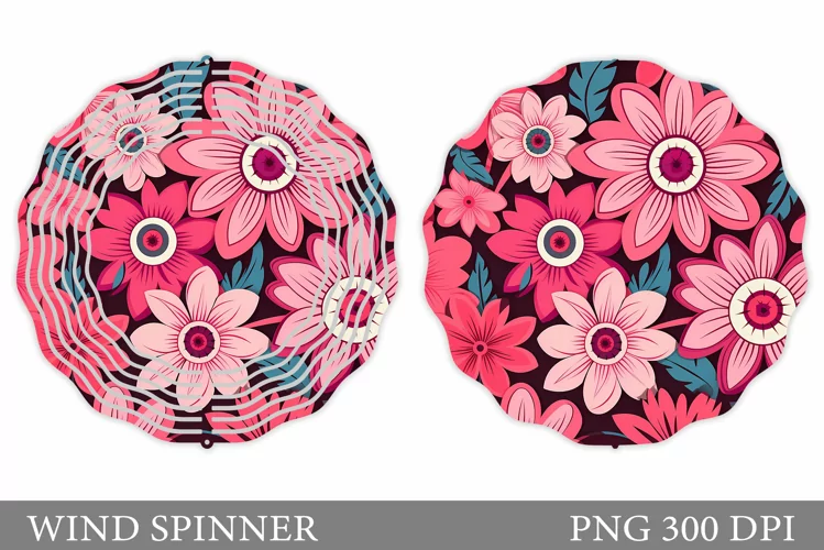 Flowers Wind Spinner Design. Flowers Spinner Sublimation