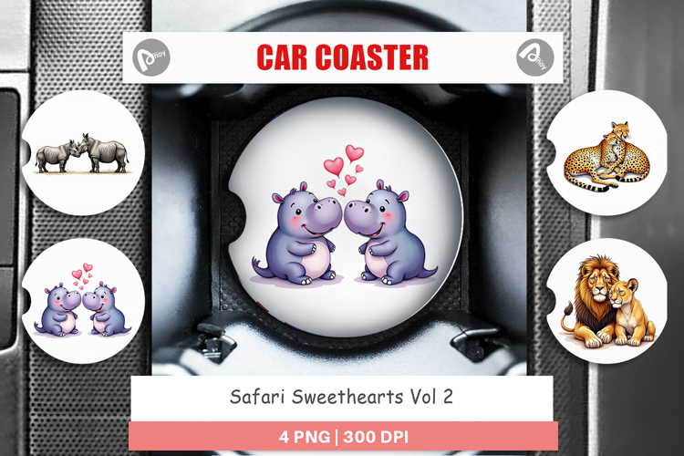 Safari Sweethearts Car Coaster
