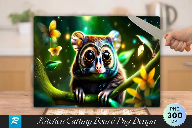 Tarsier Cutting Board Sublimation Design