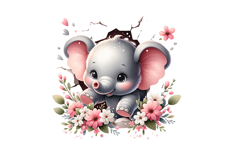 Cute Elephant Clipart Image 10