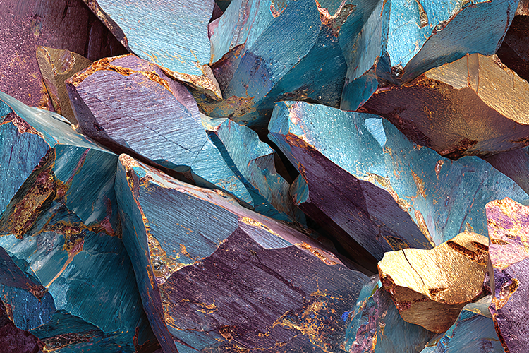 Iridescent Metallic Crystal Texture Background