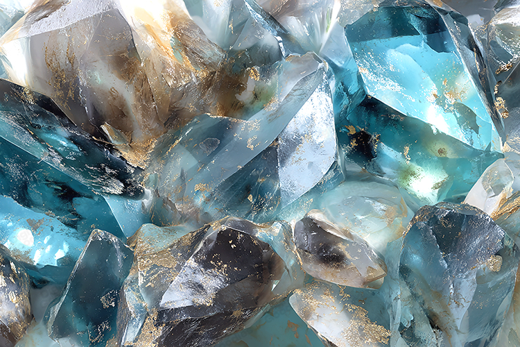 Aqua Blue Metallic Crystal Texture Background