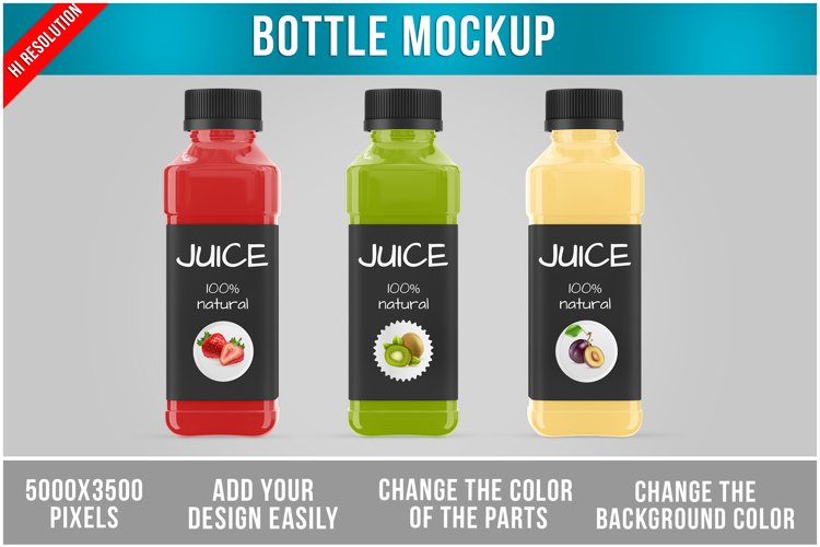 Juice Plastic Bottle Mockup