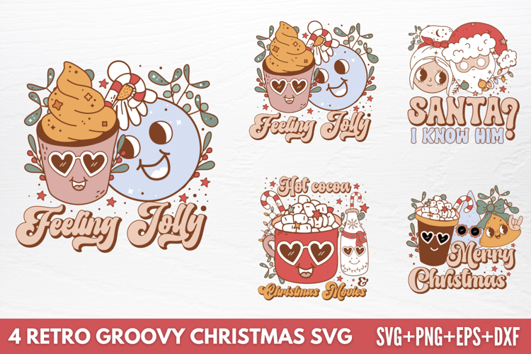 Retro Groovy Christmas SVG