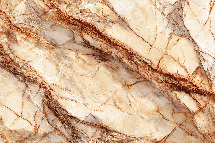 A marble surface with brown veins