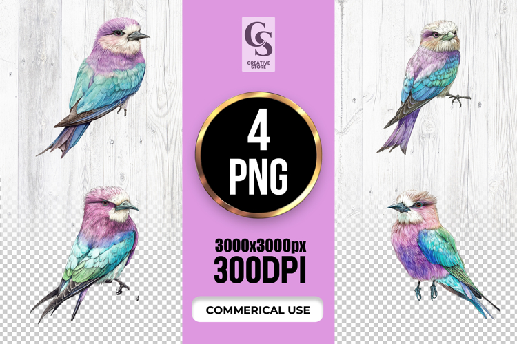 Watercolor Lilac Bird Clipart Sublimation PNG