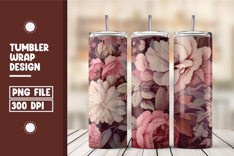 3D Flower Pattern Tumbler Warp Design example image 1