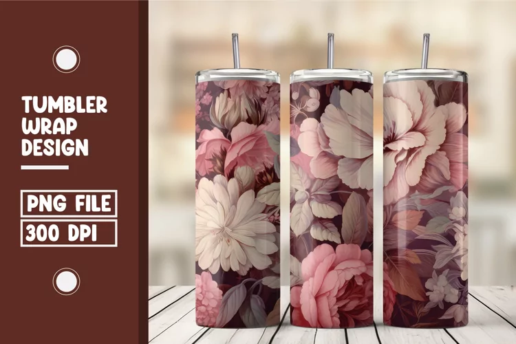 3D Flower Pattern Tumbler Warp Design