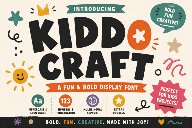 Kiddo Craft | Fun   Bold Display Font