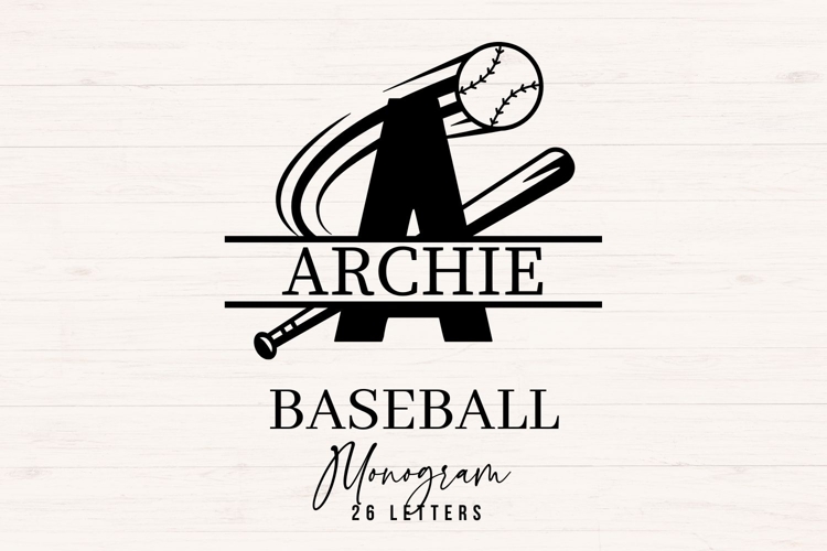 Baseball Split Monogram SVG Bundle 26 Letters