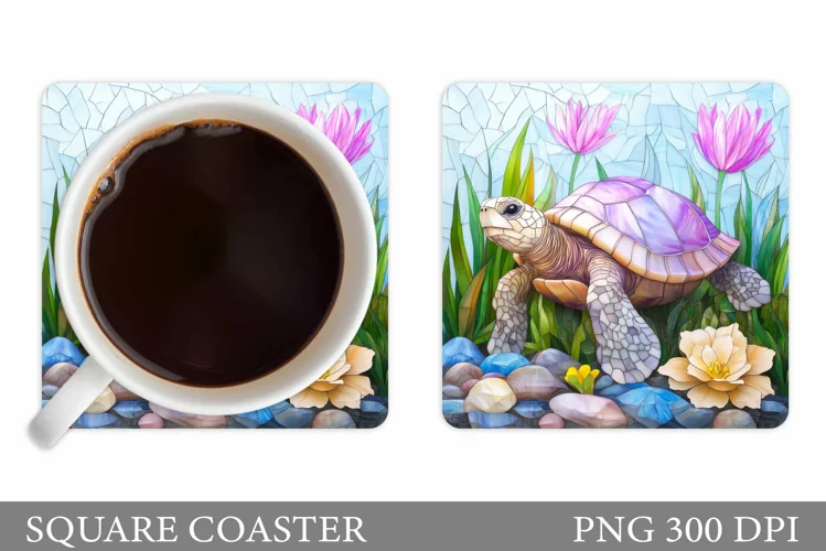 Sea Turtle Coaster Design. Turtle Coaster Sublimation
