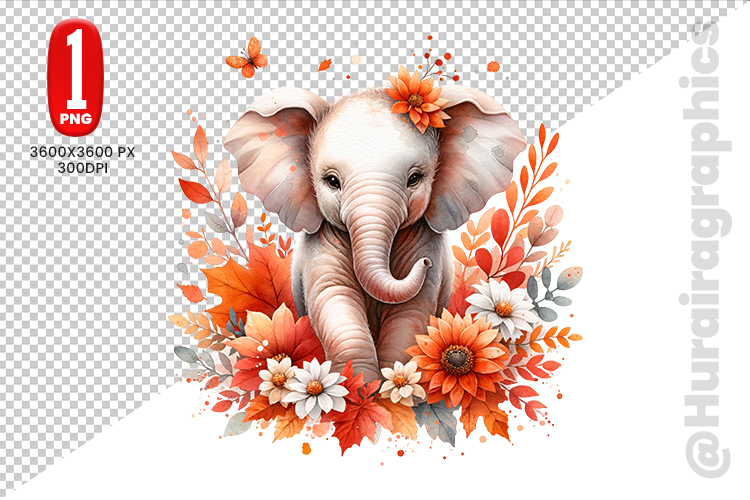 Cute Elephant Clipart Image 15