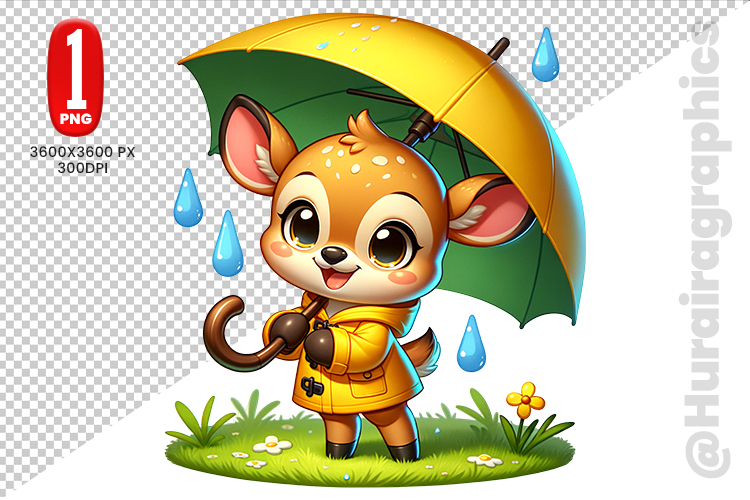 Cute Deer Clipart - PNG File