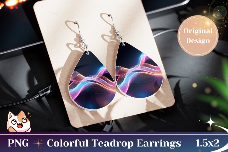Abstract Teardrop Earring PNG, Liquid Wave Earring