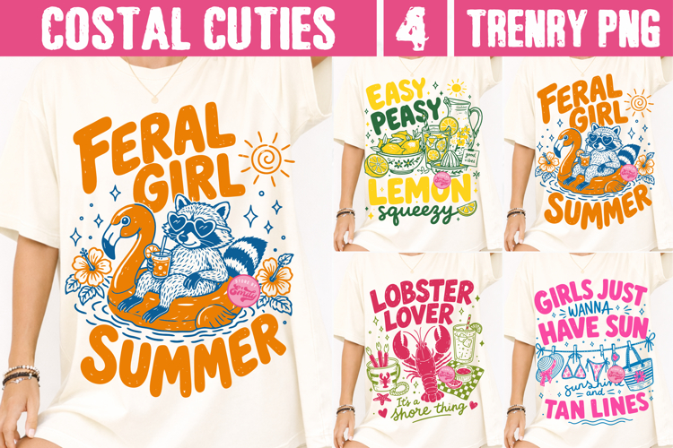 Coastal Cuties Summer PNG, Beach Easy Peasy Sublimation