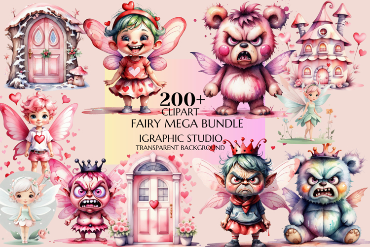 Fairy Mega Clipart Bundle, Fantasy Clipart, Huge Bundle