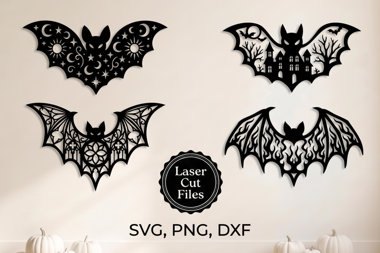 Halloween Bat SVG, Laser Cut Files for Spooky Decor
