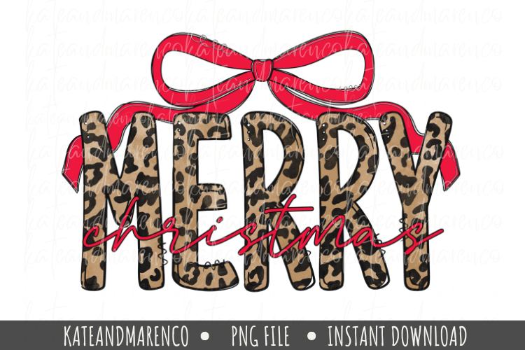 Merry Christmas PNG | Leopard Christmas PNG | Girl Christmas