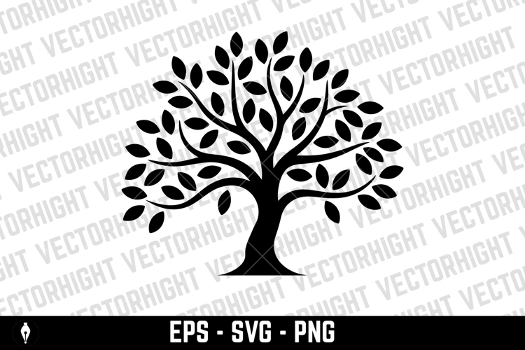 Olive tree silhouette icon. Design element for logo, label,
