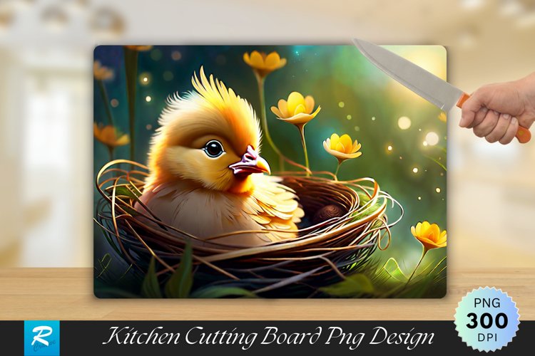 Cute Little Chicken Cutting Board Sublimation Design