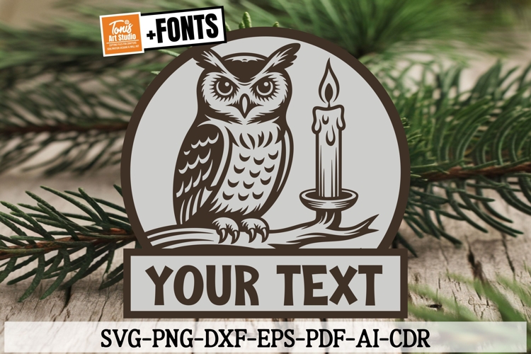 Owl SVG Name Sign | Candle Lantern Clipart | Cricut Cut File