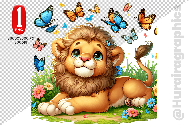 Cute Lion Clipart Image 4