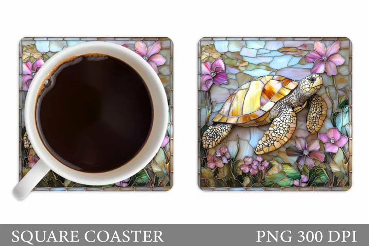 Sea Turtle Coaster Design. Turtle Coaster Sublimation