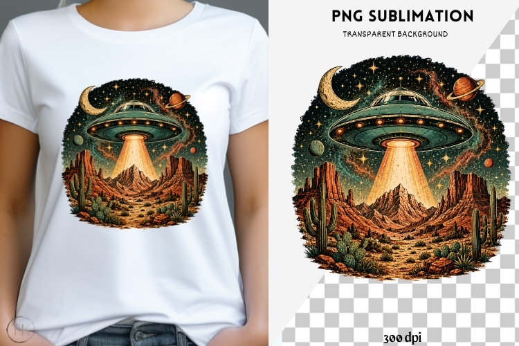 Roswell road trip png design for T-shirts