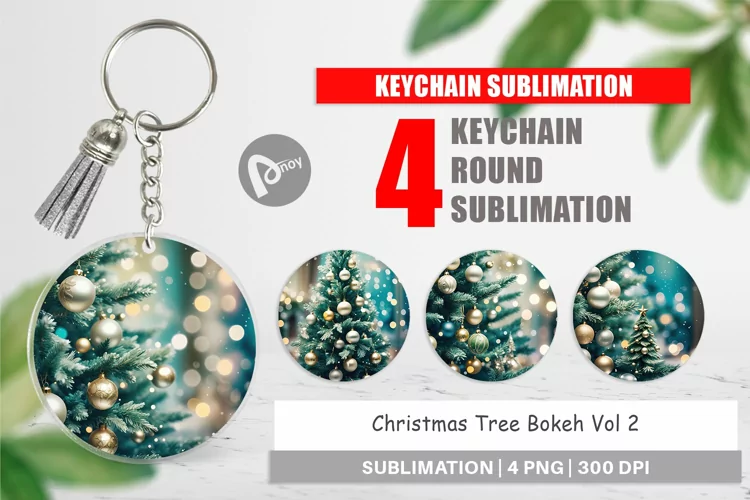 Keychain Christmas Tree Bokeh