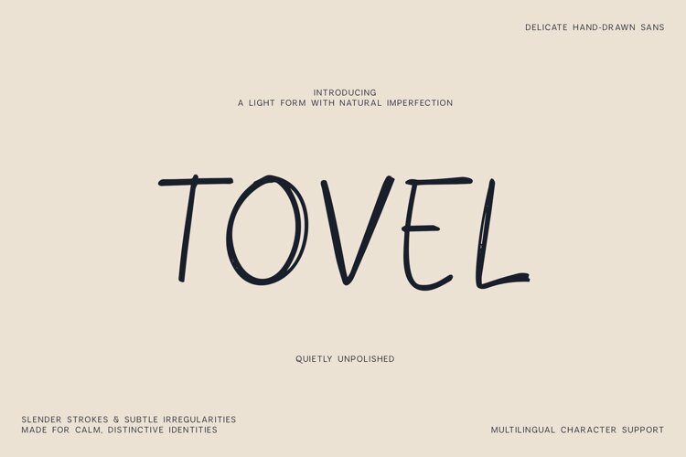 Tovel Delicate Hand Drawn Sans Font example image 1