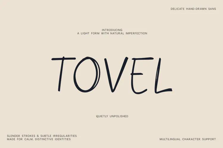 Tovel Delicate Hand Drawn Sans Font