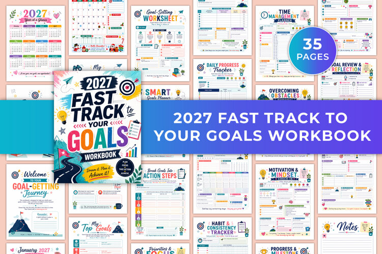 2027 Fast Track to Your Goals Workbook Kdp interiors example image 1