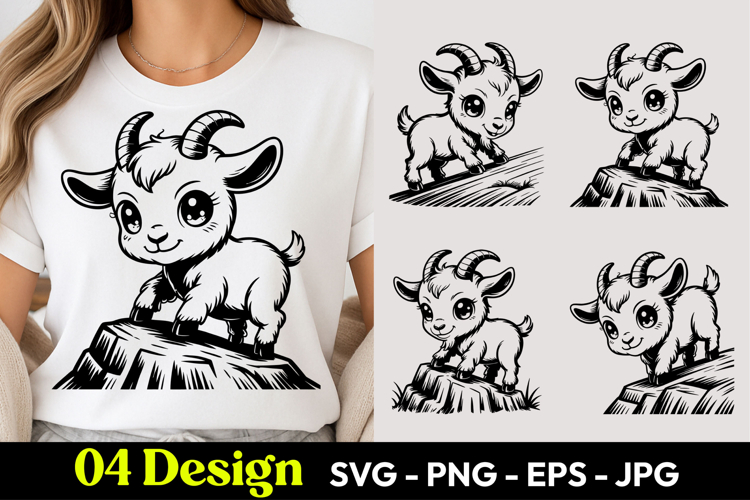 Cute Baby Goat SVG PNG