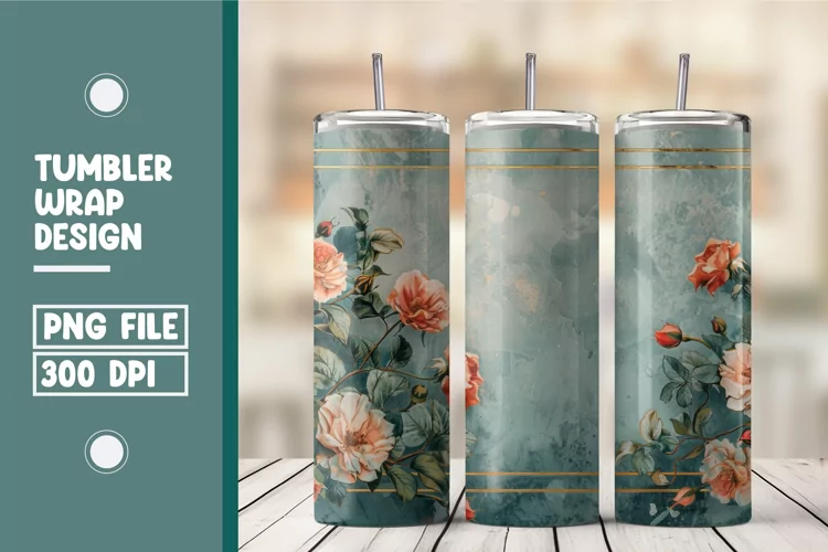 Flower Tumbler Wrap Design