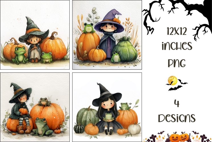 Cartoon Halloween Frog Backgrounds, Halloween Witch PNG