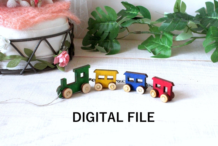 Miniature train, dollhouse nursery BJD doll toy digital down