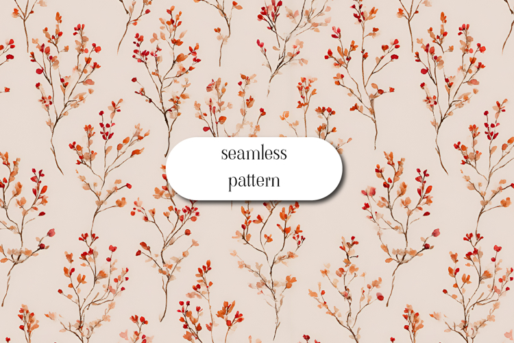 Autumn Branches Seamless Pattern | Fall Digital Paper