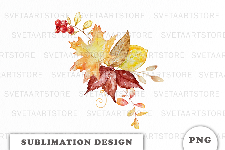 Watercolor Autumn Bouquet png