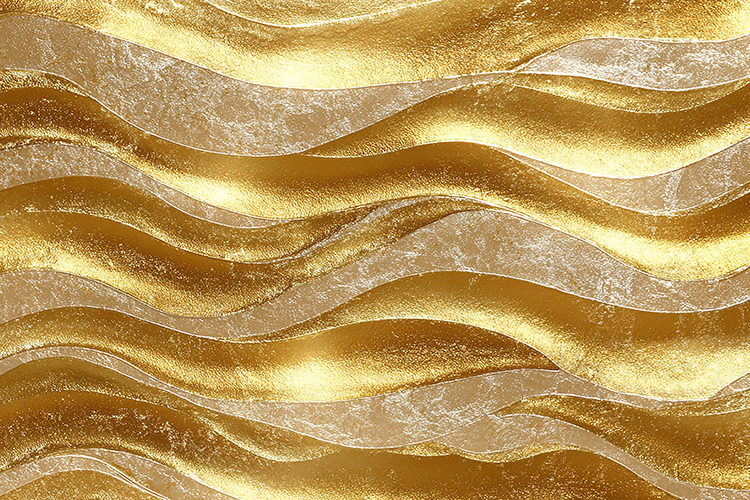 Gold wavy pattern with a textured and shiny metallic effect