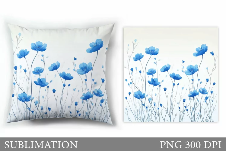 Floral Sublimation. Wildflowers Pillow Sublimation