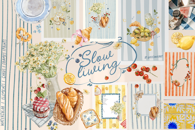 Slow living Clipart Frames Posters