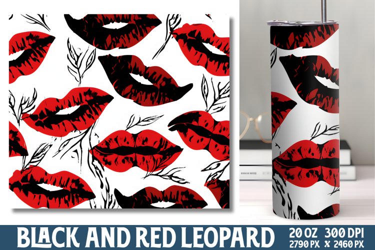 Valentine Red and Black Tumbler Wrap example image 1