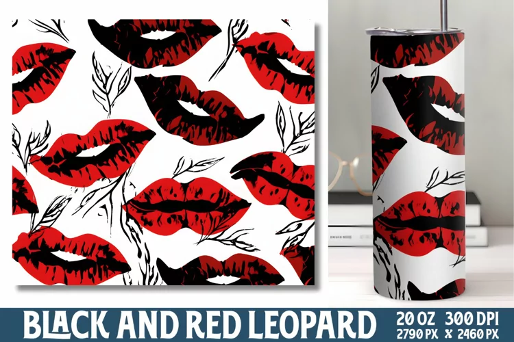 Valentine Red and Black Tumbler Wrap