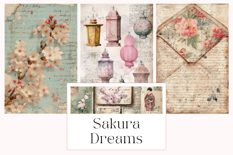 Sakura Dreams Junk Journal Pages