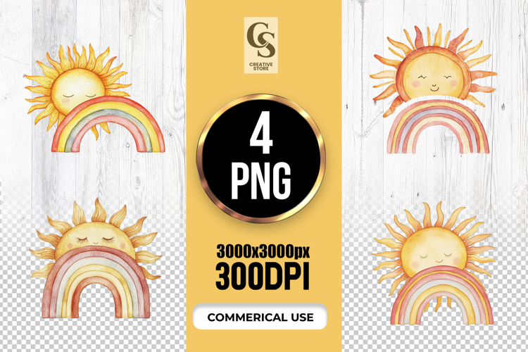 Sun Rainbow Clipart PNG